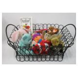 Beanie Baby Collection in Wire Basket