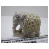 Unique Soapstone Jali Work Hand Carved Elephant