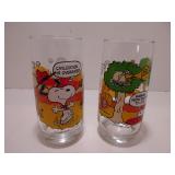 2 Rare Vintage McDonalds Camp Snoopy Glasses