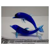 Hand Blown Glass Dolphin Figurine