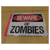 VINTAGE-STYLE METAL SIGN WALL DECOR *ZOMBIES