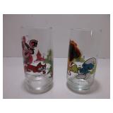 2 Rare Vintage 1982 Peyo, Smurf Glasses