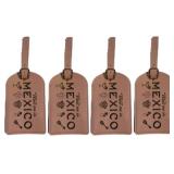 Lot of 4 Genuine Leather Luggage Tags