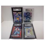LOT OF 4 GRADED ROOKIE FOOTBALL CARDS
