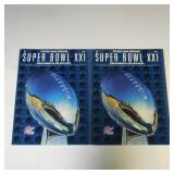 NFL LOT OF TWO SUPER BOWL XXI 21 PROGRAMS