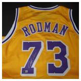 DENNIS RODMAN AUTOGRAPHED SIGNED LA JERSEY BAS