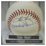 BROOKS ROBINSON & TOM TRESH SIGNED BASEBALL