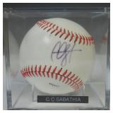 CC SABATHIA AUTOGRAPHED OFFICIAL LEAGUE BASEBALL