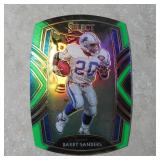 2020 SELECT BARRY SANDERS NEON GREEN PRIZM DIE CUT