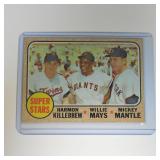 1968 TOPPS #490 STARS HI NUMBER MANTLE MAYS HARMON