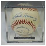 RICK MANNING AUTOGRAPHED SPALDING BASEBALL