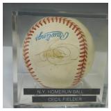 CECIL FIELDER AUTOGRAPHED HOME RUN BASEBALL