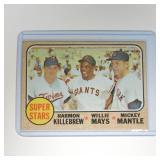 1968 TOPPS #490 SUPER-STARS MANTLE MAYS HARMON