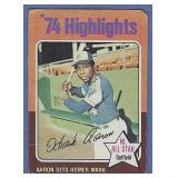 1975 Topps #1 Hank Aaron HL Atlanta Braves