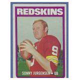 1972 Topps 195 Sonny Jurgensen Washington Redskins