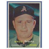 High Grade 1957 Topps #187 Virgil Trucks KC A's