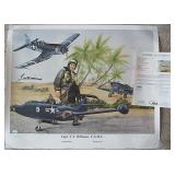 Beautiful Ted Williams Signed Color Lithograph JSA