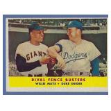 1958 Topps #436 Willie Mays Duke Snider Rivals