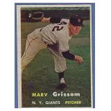 High Grade 1957 Topps #216 Marv Grissom NY Giants