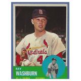 High Grade 1963 Topps #206 Ray Washburn Cardinals