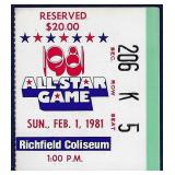 1981 NBA All-Star Game Ticket Stub Larry Bird