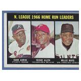 1967 Topps #244 HR Leaders Hank Aaron Willie Mays
