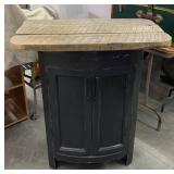 Repurposed Black Cabinet with Wood Top