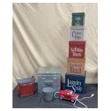 Nesting Square Boxes and Tins, Lighted Truck