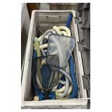Deck Box with Pool Cleaning Supplies