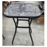Square Black Glasstop Bistro Table
