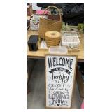 Home Decor - Baskets and Sign