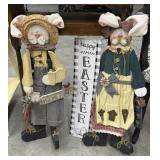 Easter Bunny Couple Decor