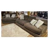 Brown Couch and Loveseat with Pillows