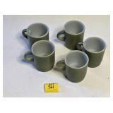 5 Green Fire King Coffee Cups USA