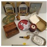 3 Small Pictures Cedar Box  Aftershave Pipe