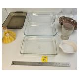 Casserole Dishses 2 Baskets and other Misc Items