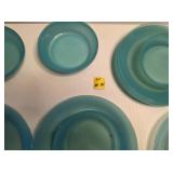 Vintage Green Plastic Plate Set