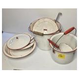 White and Red Ennamel Ware