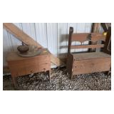 Bench and  Wooden Cabinet