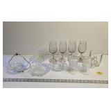 4 Long Stem Glasses 2  Tall Sunday Clear Glass