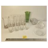 Green Vase Drinking Glasses and Dishes