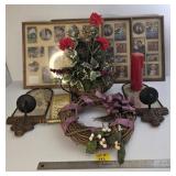Wreath Mirrored Sconces  Multi Picture Frames