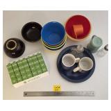 Misc Dishes Med Box  Vinegar Dispenser  Salt Shake