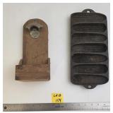 Coca Cola Bottle Opener and Cast Iron Bread Pone