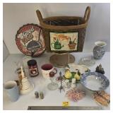 Metal Good Food Tin Basket and Misc Items