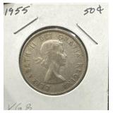 1955 50 Cents Silver Coin