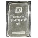 1 Troy Ounce Fine Silver Bar