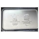 2010 Vancouver Olympic Sterling Silver 1 OZ Bar