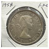 1958 Canada Silver Dollar