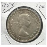 1954 Canada Silver Dollar - Full Water Line (FWL)
